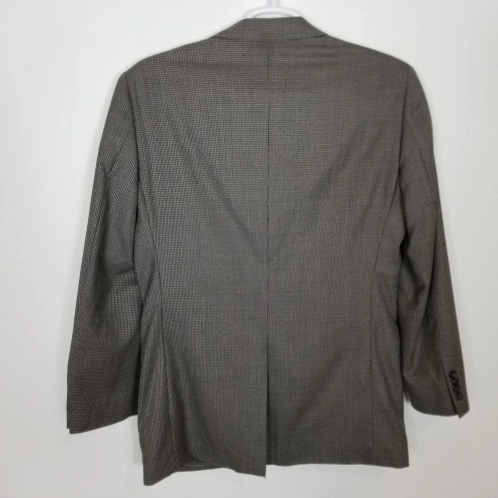 Joseph & Feiss  Men  100% Wool Blazer Jacket Sz 40‎ L  Houndstooth Brown Preppy